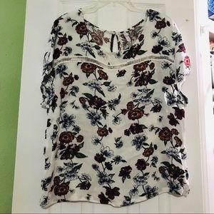 Floral white top